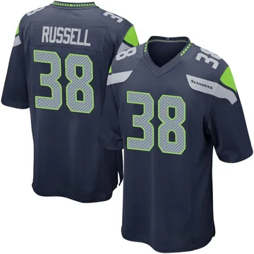 Men's Brady Russell Seattle Seahawks Game Navy Team Color Jersey
