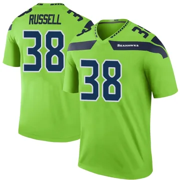 Men's Brady Russell Seattle Seahawks Legend Green Color Rush Neon Jersey