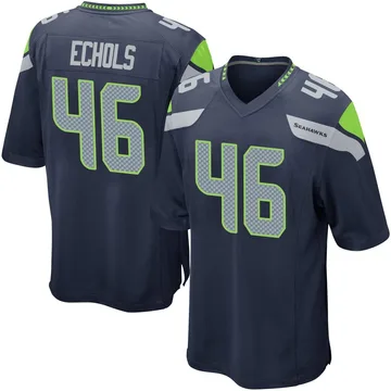 Men's Power Echols Seattle Seahawks Game Navy Team Color Jersey