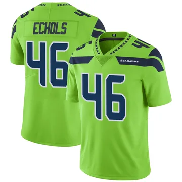 Youth Power Echols Seattle Seahawks Limited Green Color Rush Neon Jersey
